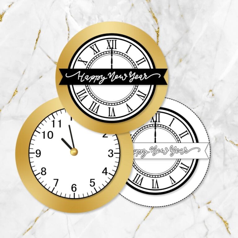 Free Midnight Clock Template New Year’s Craft For Kids