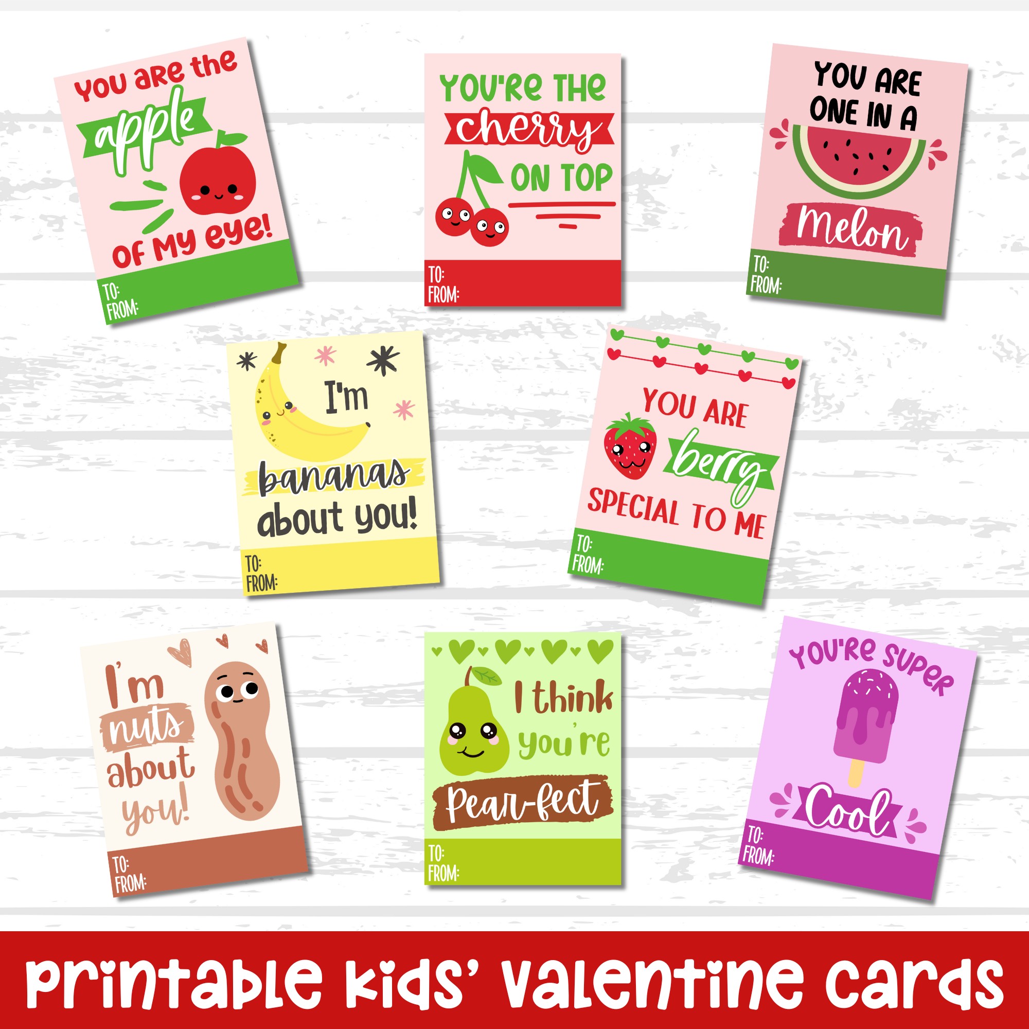 Free Printable Food Pun Valentines for Kids