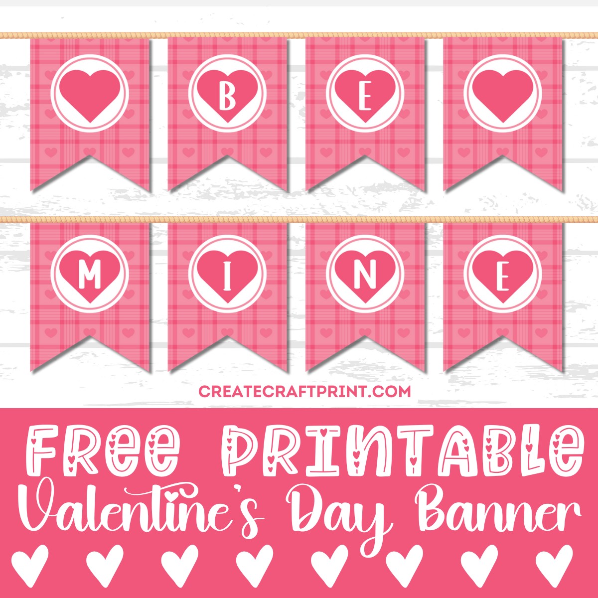 Free Printable Be Mine Valentine Banner