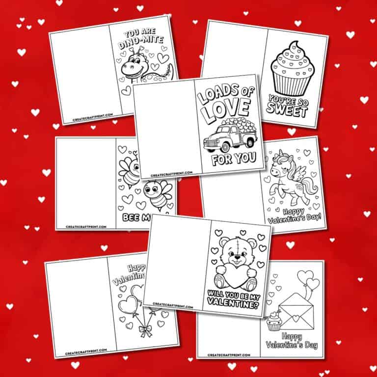 Free Printable Coloring Valentines for Kids