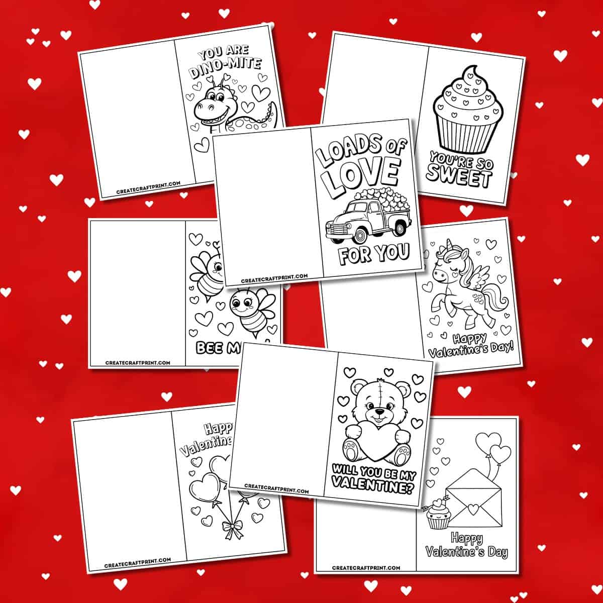 Free Printable Coloring Valentines for Kids