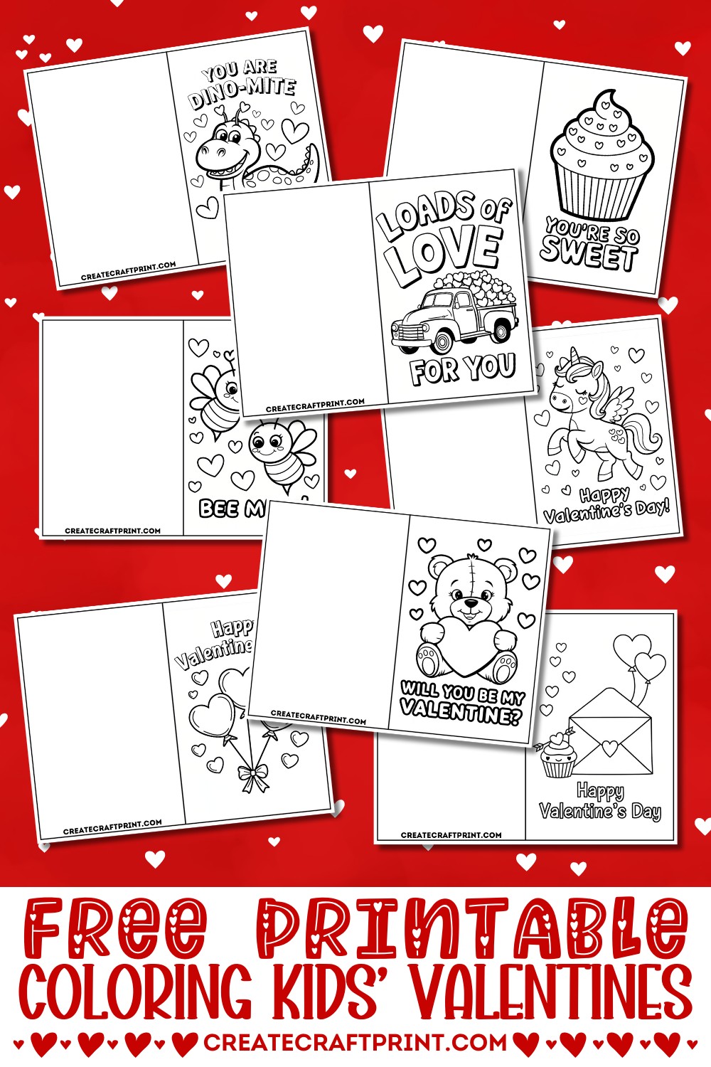 Free Printable Coloring Valentines for Kids