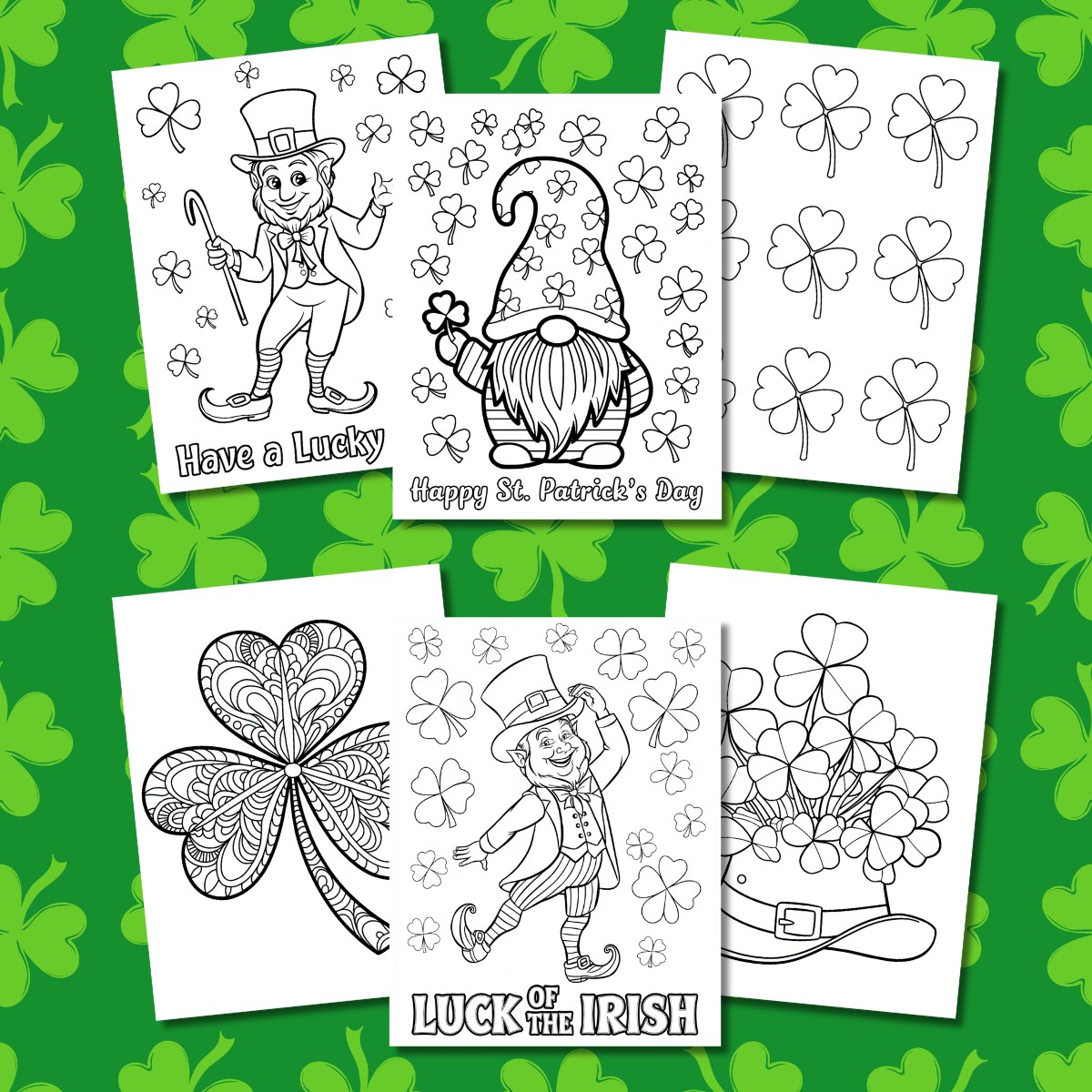 Free Printable Shamrock Coloring Pages for St. Patrick’s Day