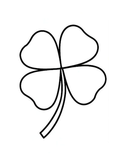 simple, classic four-leaf clover outline with a bold design.