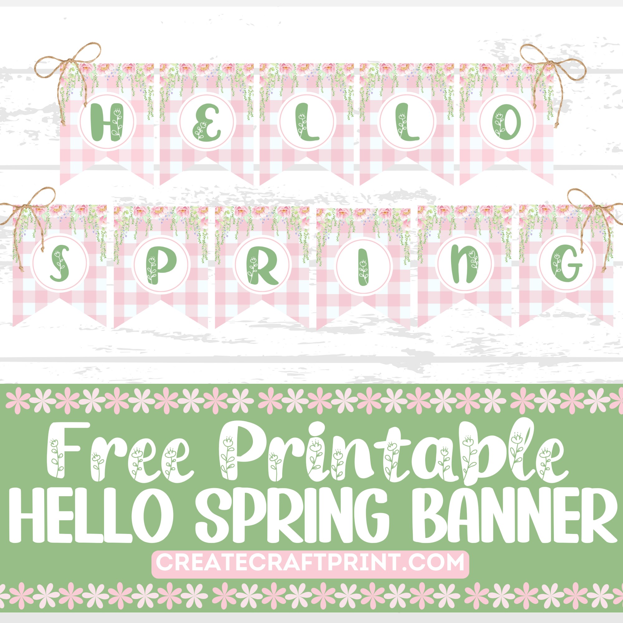 Free Hello Spring Banner Printable