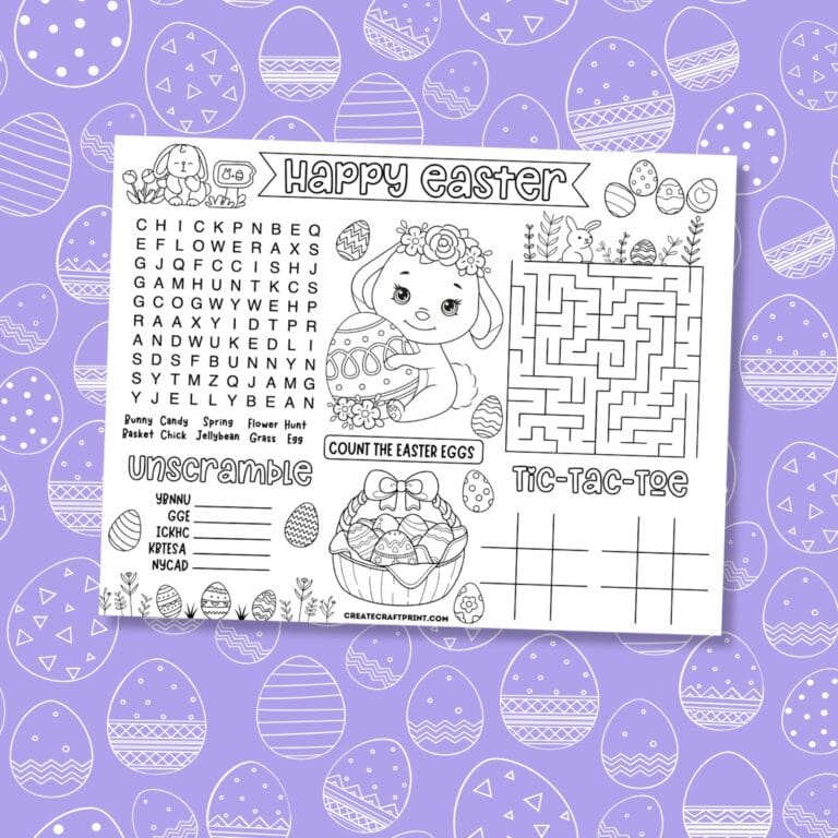 Free Printable Easter Activity Placemat