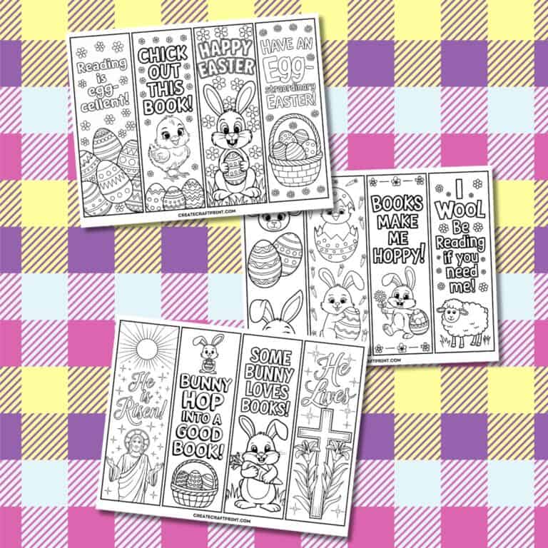 Free Printable Easter Bookmarks to Color