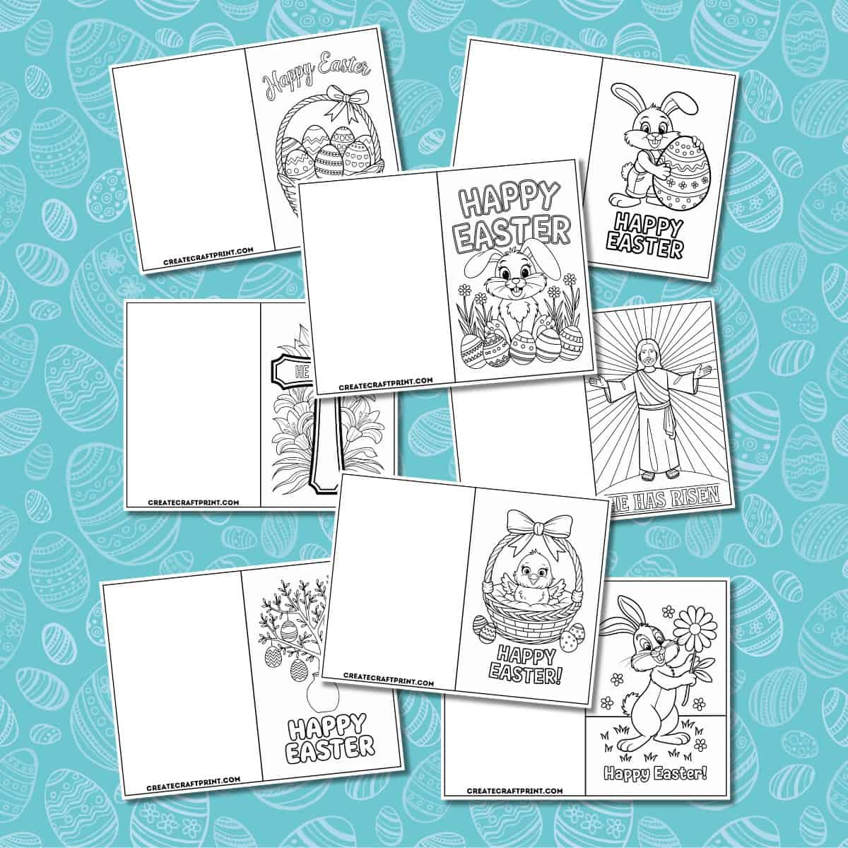 Free Printable Easter Cards to Color