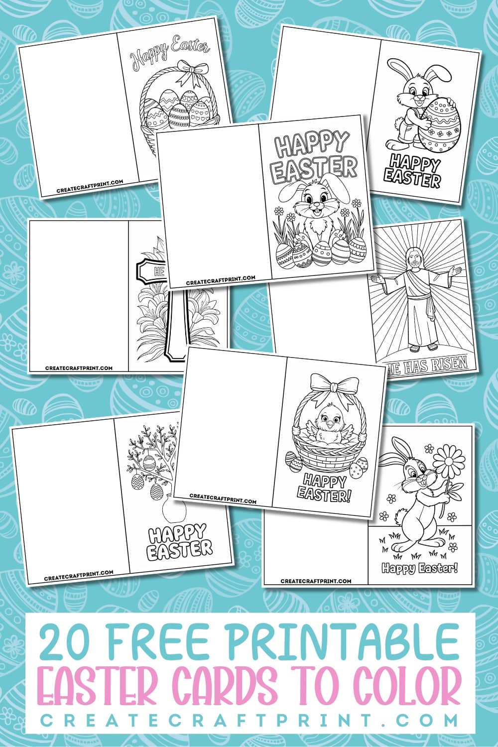 a collection of free printable easter cards for kids to color