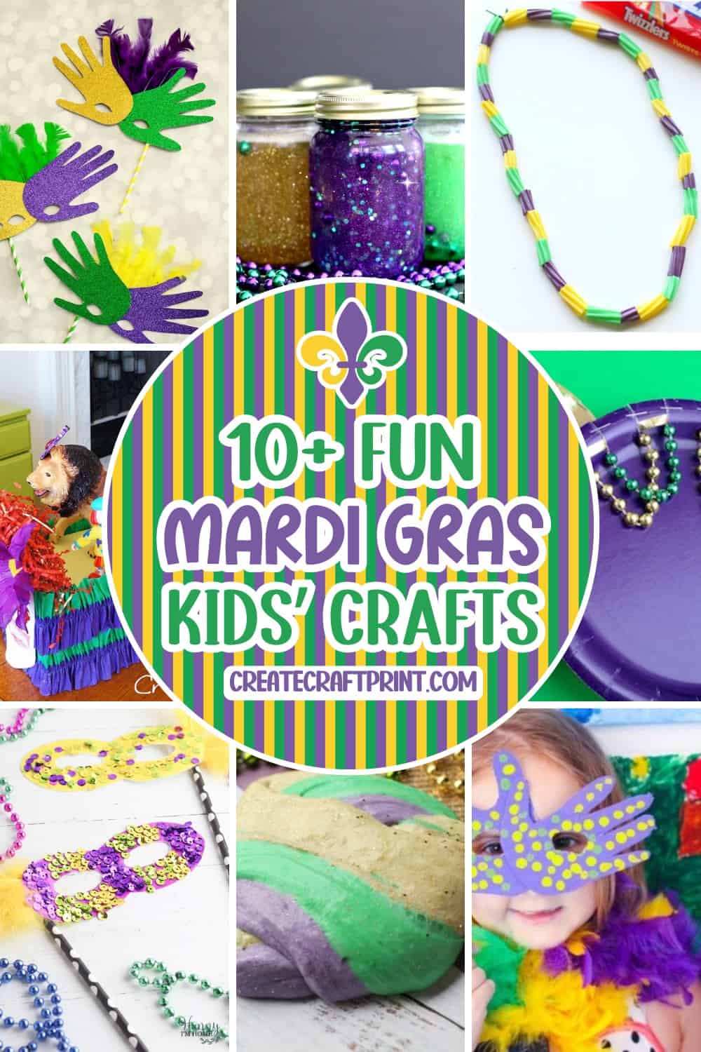 a collection of mardi gras crafts for kids.