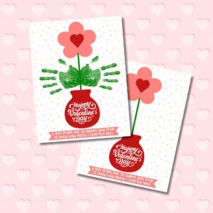 Easy Valentine’s Day Handprint Flower Craft (Free Template)