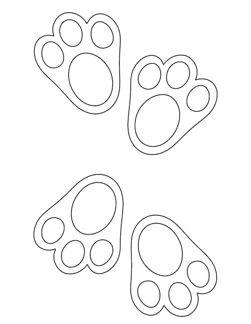 Easter bunny paw print templates for kids.