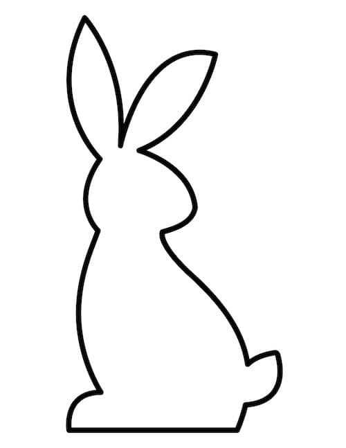 silhouette template of a tall sitting rabbit.