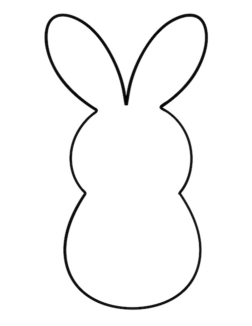 Peeps template with classic bunny shape outline.