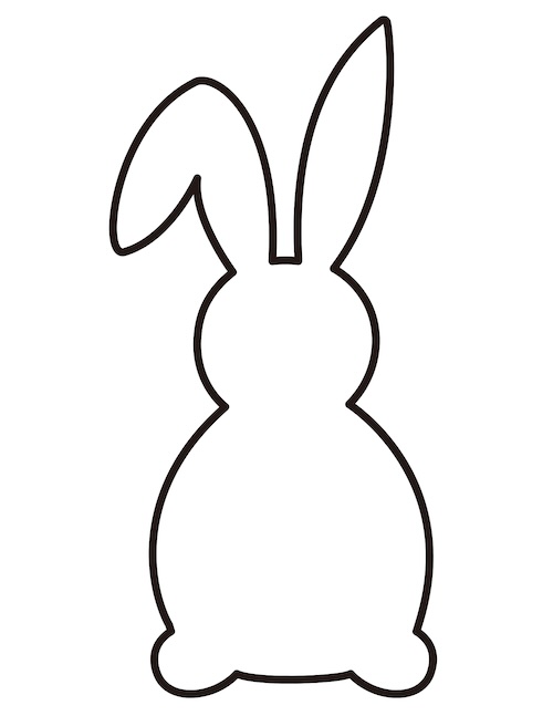 rabbit template with floppy ear and round feet.