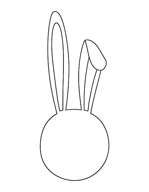 bunny template with one floppy ear outline.